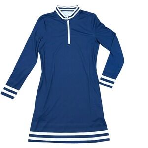 NWT ACEGOLFS Womens Long Sleeve Quarter Zip Navy Blue Golf Dress Size‎ Small